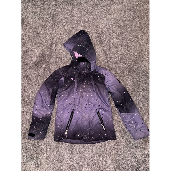 OBERMEYER Aspen CO Youth Girls Purple Constellation Jacket w/ Hood - Picture 1 of 11